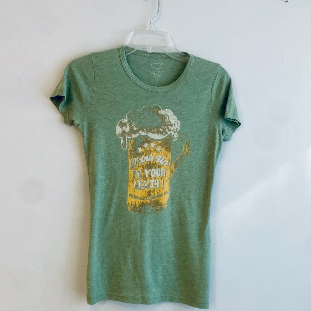 Lucky Brand Drink Up To Your Health Tee